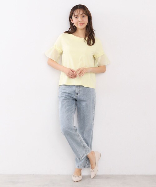 tシャツ ドッキング フレア Tシャツ レディース index tシャツ ドッキングフレアトップス「洗濯機洗い可/接触冷