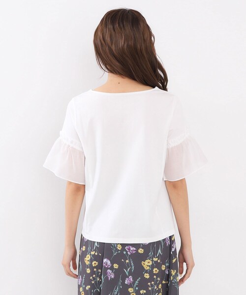 index tシャツ ドッキングフレアトップス「洗濯機洗い可/接触冷