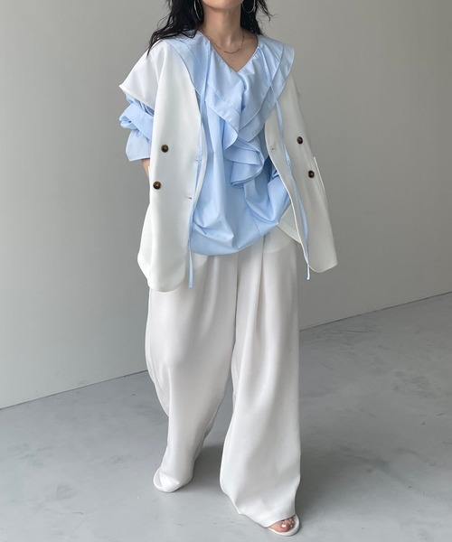 セットアップ 「2点SET」mannish vest set up / マニッシュベストセットアップ レディースの画像