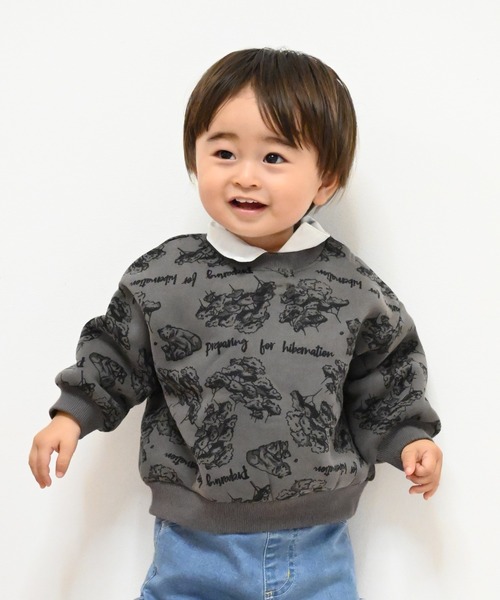 MAKE YOUR DAY（メイクユアデイ） トレーナー 森のくまさん総柄裏起毛