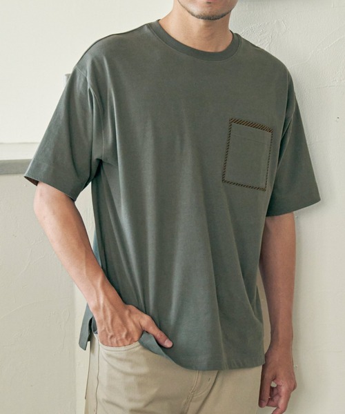 ikka（イッカ） tシャツ ストライプMIXポケットT メンズ : ZOZOTOWN