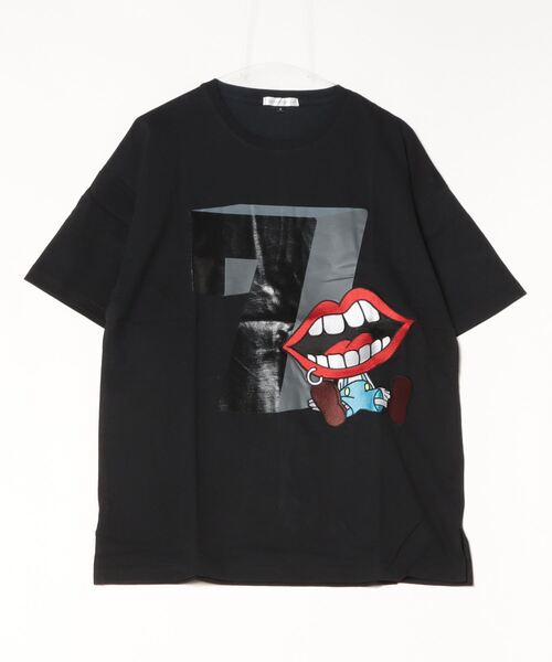 RE730 tシャツ かわいいなみおくんが座っている半袖ビッグシルエットT