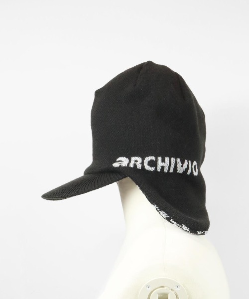 新品、未使用❣️アルチビオニット帽 白黒 archivio アルチビオ ニット帽子 レディース 黒 白 210920