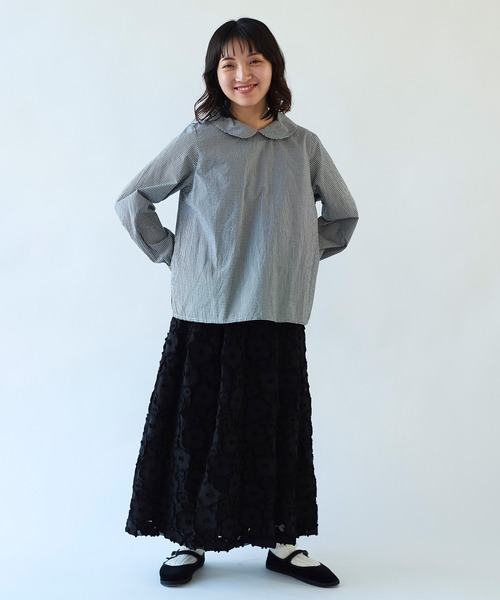 bulle de savon ブラウス シャツ 100/2ブロード 丸衿ブラウス