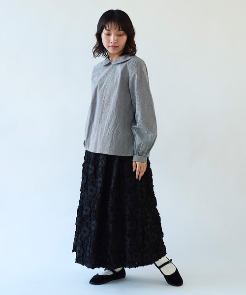 bulle de savon ブラウス シャツ 100/2ブロード 丸衿ブラウス