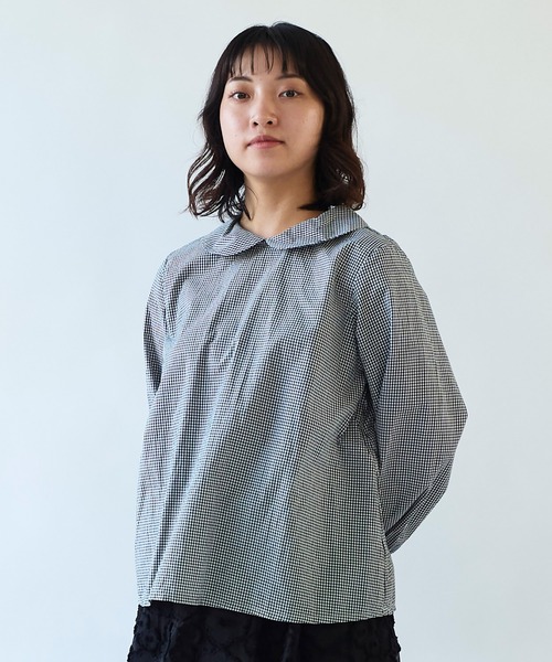 bulle de savon ブラウス シャツ 100/2ブロード 丸衿ブラウス