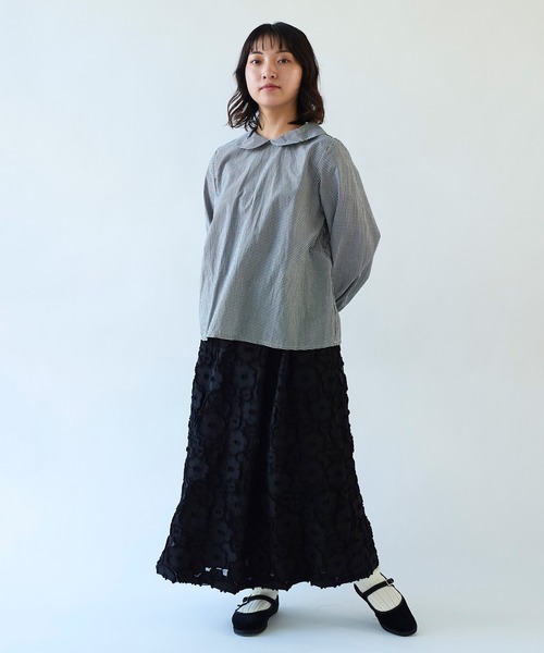 bulle de savon ブラウス シャツ 100/2ブロード 丸衿ブラウス