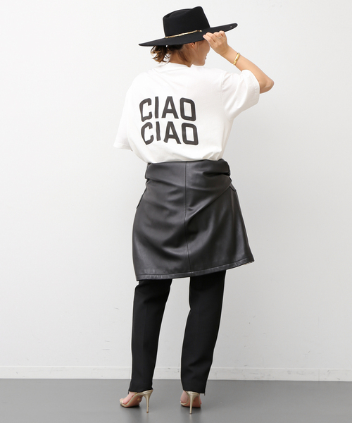 アラミンタ ジェームス ARMINTA JAMES CIAO CIAO Tシャツ バックプリントTシャツ ホワイト サイズ：S ARMINTA JAMES(アラミンタ ジェームス) CIAO CIAO Tシャツバック