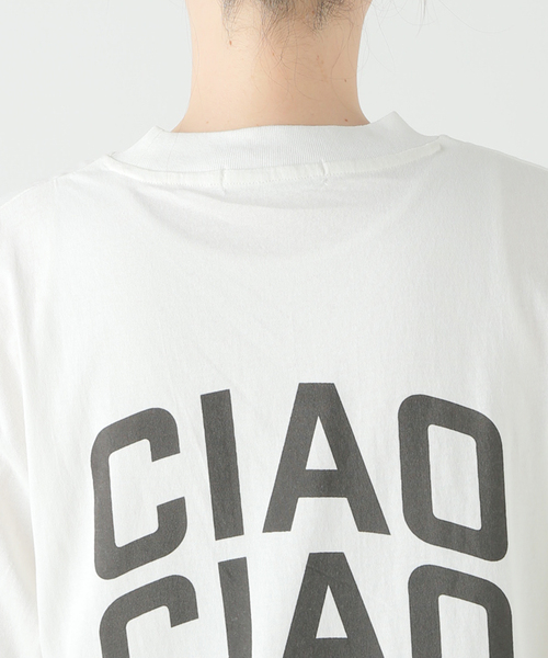 アラミンタ ジェームス ARMINTA JAMES CIAO CIAO Tシャツ バックプリントTシャツ ホワイト サイズ：S ARMINTA JAMES(アラミンタ ジェームス) CIAO CIAO Tシャツバック
