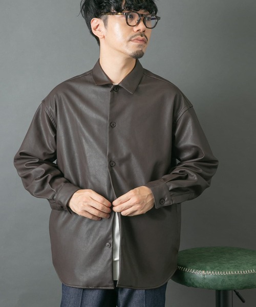 URBAN RESEARCH ROSSO MEN シャツ 「XLサイズあり」Fake Fabric