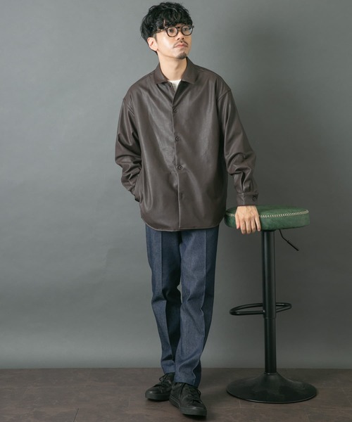 Fake Fabricサイドポケットシャツジャケット URBAN RESEARCH ROSSO MEN シャツ 「XLサイズあり」Fake Fabric