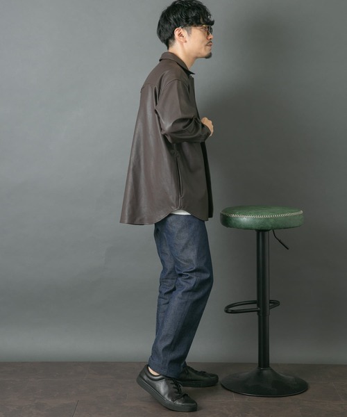 Fake Fabricサイドポケットシャツジャケット URBAN RESEARCH ROSSO MEN シャツ 「XLサイズあり」Fake Fabric