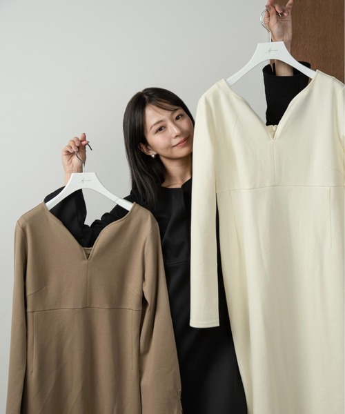 Amiur（エミレ） ワンピース v neck pencil ops「Amiur × minami」 / v