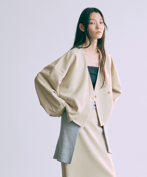 EN NEUME ジャケット ノーカラージャケット 「Set Up」Layered