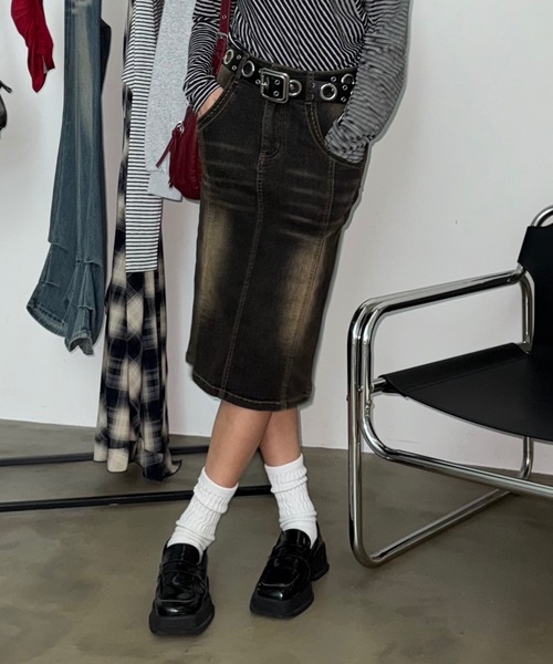 SHAGGIE（シャギー） デニムスカート 「ストレッチ入り」ハイウエスト