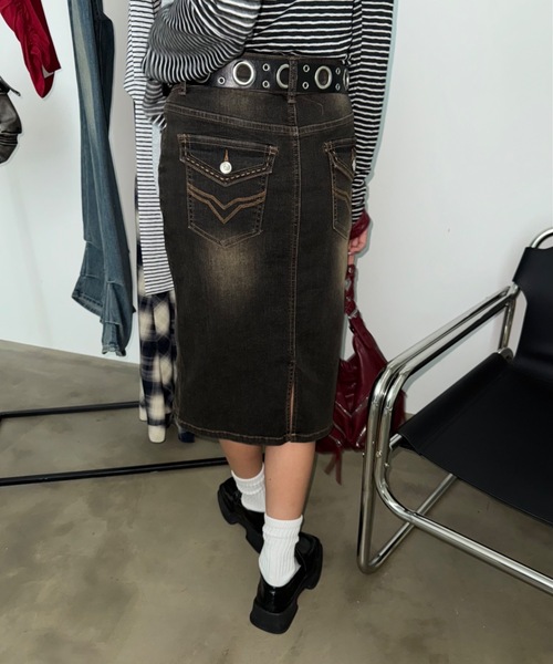 SHAGGIE（シャギー） デニムスカート 「ストレッチ入り」ハイウエスト