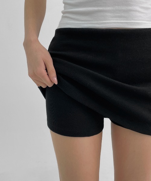 【BLACKUP】MADE シャブリンミニスカートパンツ　ブラック BLACKUP スカート 「MADE」 シャブリンミニスカートパンツ