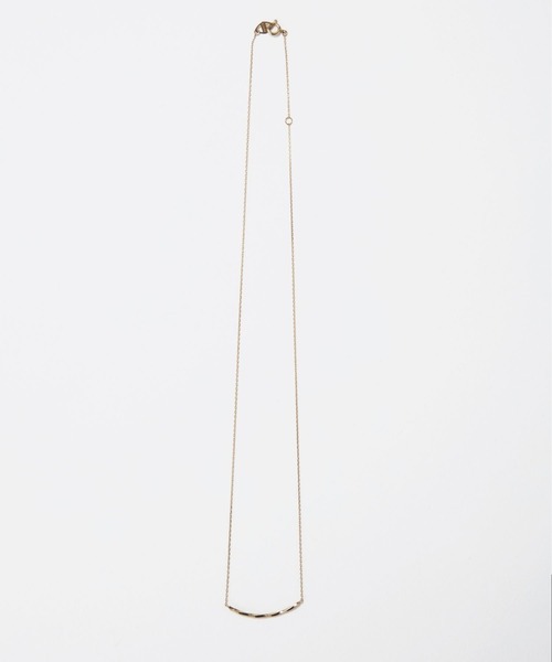 ネックレス 入学式 「K10」ツイストラインバーネックレス「全長約45cm(調節した時の長さ42cm)」「動画あり」 レディース メンズの画像