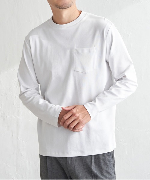 IKKA LOUNGE tシャツ ポンチクルーネックジャケットロンT メンズ