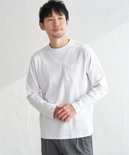 IKKA LOUNGE tシャツ ポンチクルーネックジャケットロンT メンズ