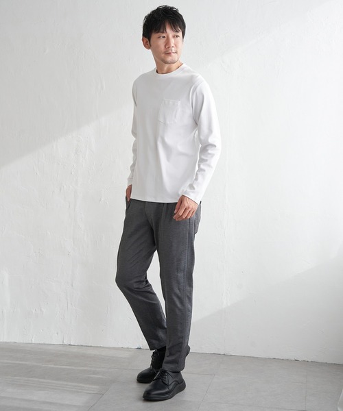 IKKA LOUNGE tシャツ ポンチクルーネックジャケットロンT メンズ