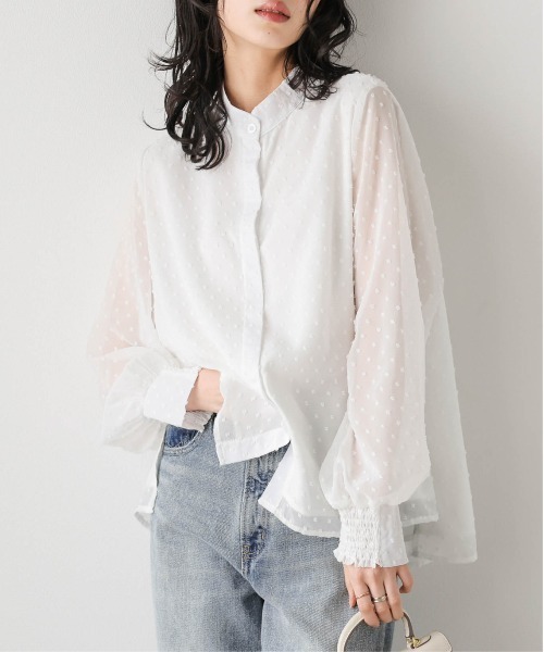 ブラウス シャツ シアードット ジャガードブラウス レディース | La-gemme | 24