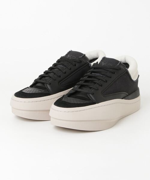 Y-3 「Y-3」 ローカットスニーカー 25.5cm ブラック×ホワイト メンズ 
