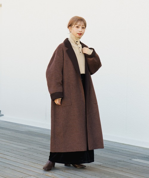 Kastane（カスタネ） チェスターコート 1 ダークブラウン レディース