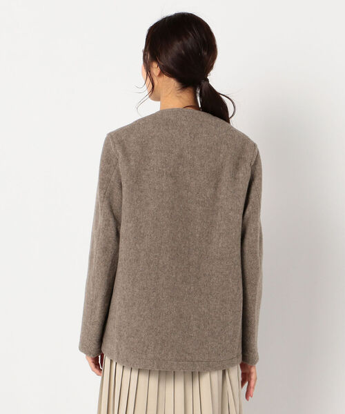 Danton（ダントン） ノーカラージャケット 38 ネイビー レディース