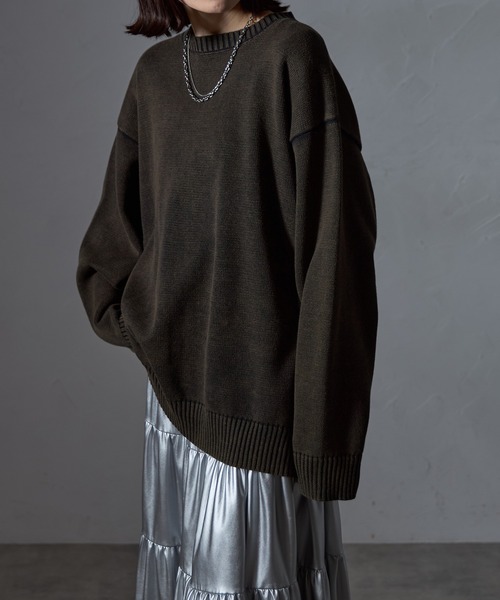 極美品/EVERYDAY I LIKE. ウールニットプルオーバー グレージュ 極美品