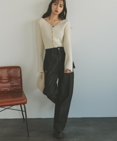 「VANNIE U」 ニットカーディガン FREE ネイビー レディース_画像7