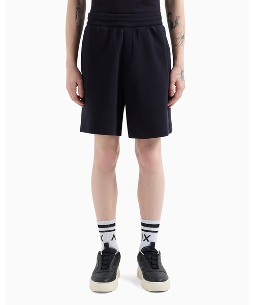 スウェットパンツ ジャージ 「A|X アルマーニ エクスチェンジ」ボンデッドストレッチ ハーフパンツ メンズの画像