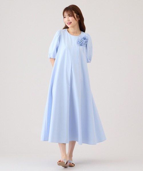 Rose Tiara 42 Ｌor ＬＬ ワンピース フレアスリーブ ドレス Rose Tiara（ローズティアラ） ワンピース ボリューム袖フレア