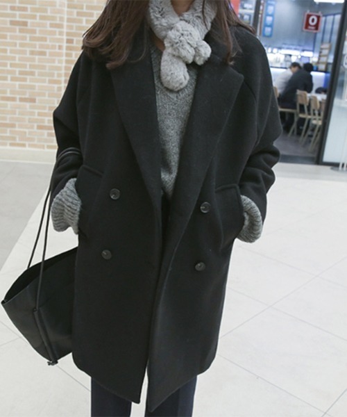 「Dream garden」 「紐斯雅」チェスターコート M ブラック レディース_画像4