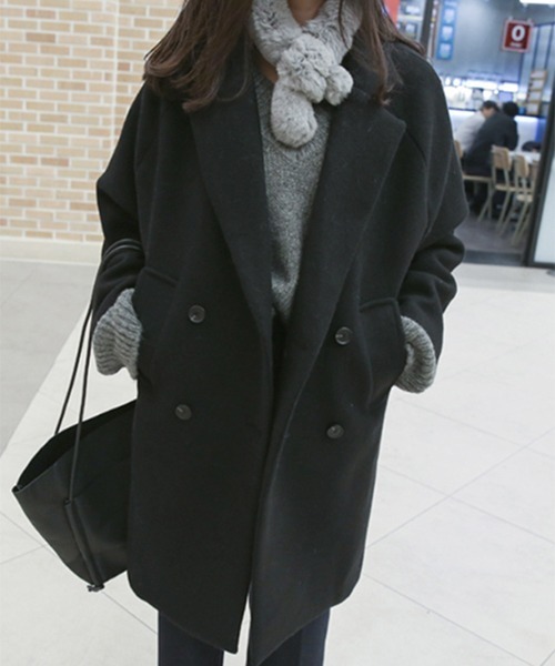 「Dream garden」 「紐斯雅」チェスターコート M ブラック レディース_画像5