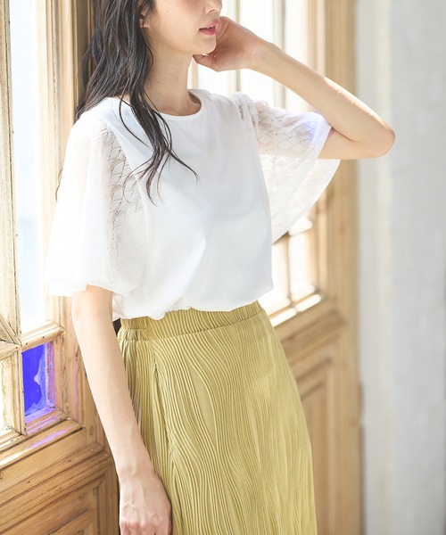 HANITA 売れ筋商品|||ハニタ Tシャツ トップス レディース Bodysuits Beige Honeys tシャツ 「ハニさら・接触冷感・UVカット」きれいめT