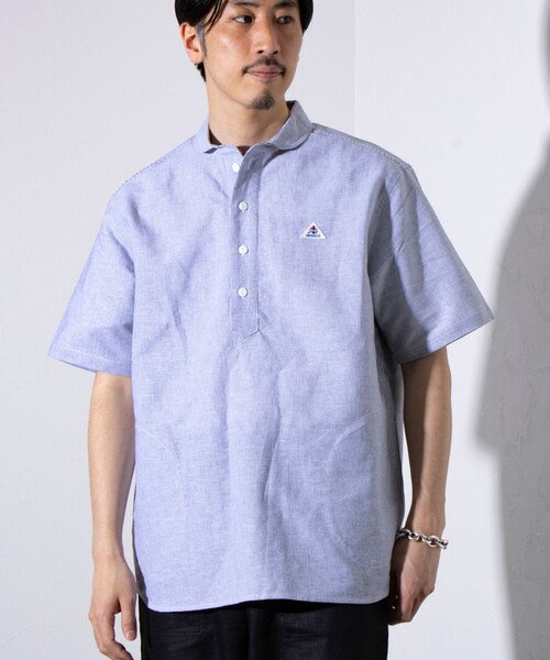 新品【GEVACO／ゲバコ】プルオーバー半袖シャツ セール】【GEVACO/ゲバコ】オックスプルオーバー半袖シャツ