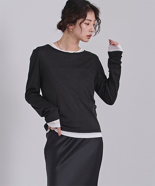 youthisyours - レイヤードトップス ur's（ユアーズ） tシャツ レイヤードトップスセット レディース