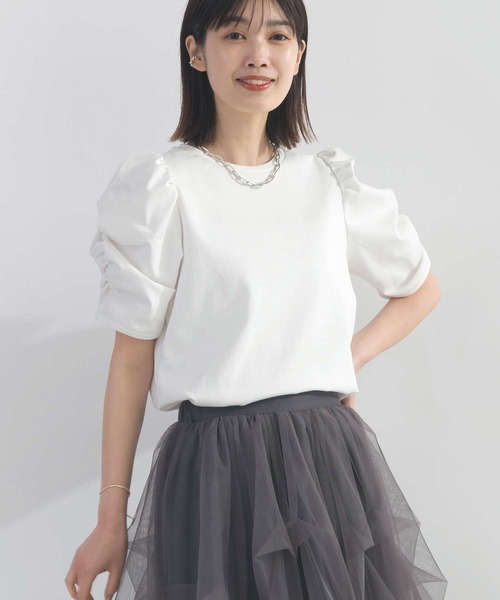 PICCIN（ピッチン） tシャツ 半袖 袖ギャザーカットソー レディース