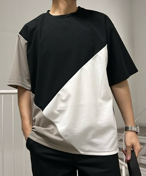 BACK NUMBER tシャツ 「BACK NUMBER」ジョーゼット斜め切替え