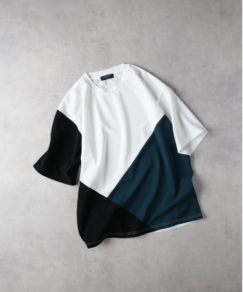 BACK NUMBER tシャツ 「BACK NUMBER」ジョーゼット斜め切替え