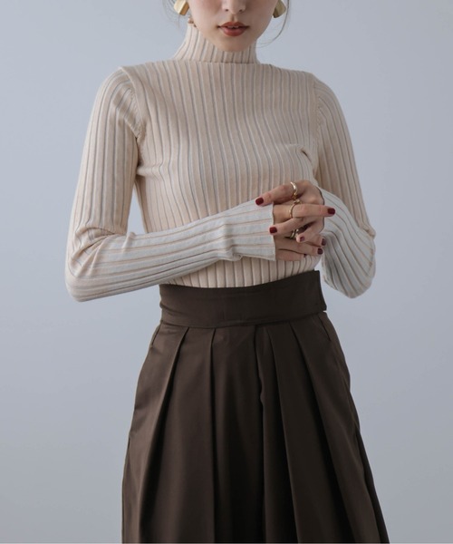 「SUGAR BISKET」 「La-gemme」タートルネックニット フリー マスタード レディース_画像2