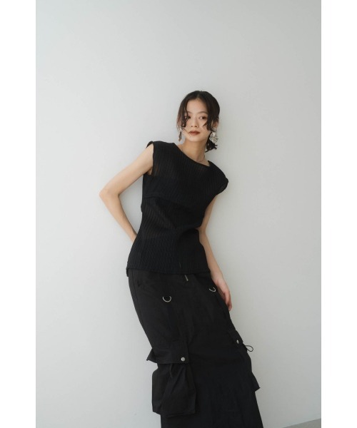 Knuth Marf(クヌースマーフ) tシャツ french sleeve ribbed tops Knuth Marf(クヌースマーフ) tシャツ french sleeve ribbed tops