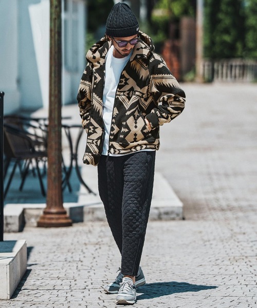 クリスマスセール！大人気！！FF柄★ジャケットパーカー wjk reluxe パーカー mpa3878-paisley pattern boa fleece parka ボア