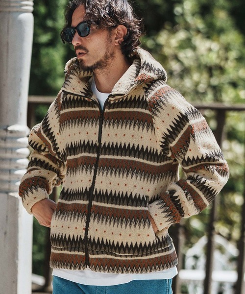 felkod（フィルコッド） パーカー mpa3829- Ortega Pattern Fleece