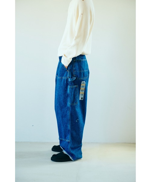 ワイドパンツ パンツ CARHARTT カーハート / DUCK ONE-TUCK 5PKT リメイク　ダブルニー　パンツ メンズ レディースの画像