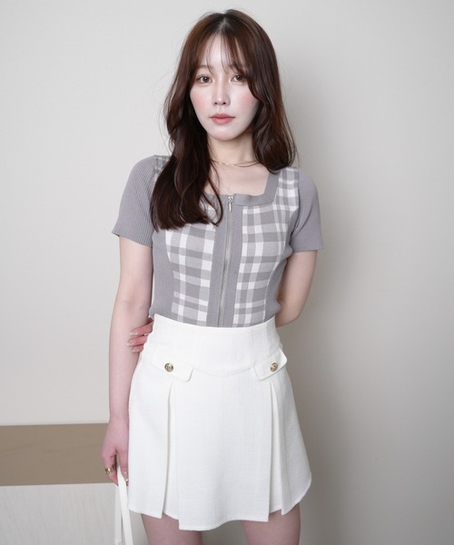 ジップチェックニット ジップチェックニット