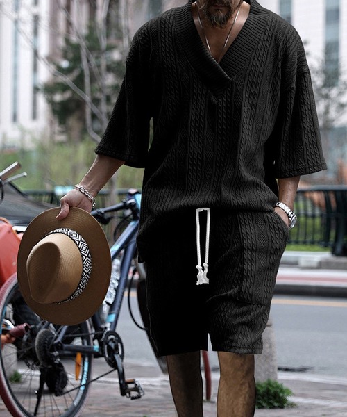 Y-3 キュプラ ハーフパンツ フーディーシャツ セットアップ