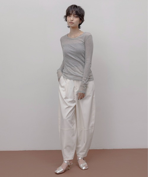 新品タグ付 Eimee Law エイミーロウ テンセルウール　シアーリブトップス Eimee Law tシャツ テンセルウール シアーリブトップス