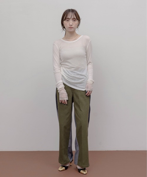 Eimee Law tシャツ テンセルウール シアーリブトップス